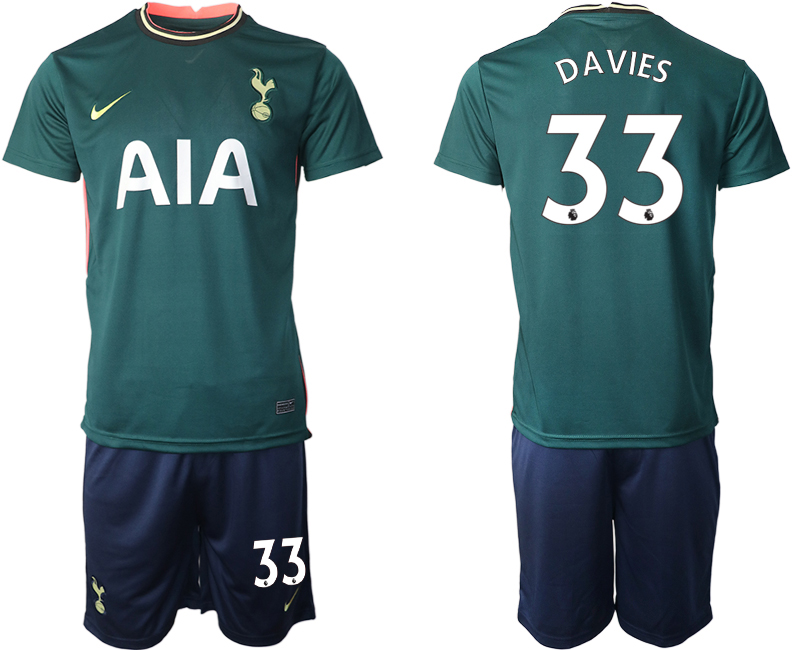Men 2020-2021 club Tottenham away #33 green Soccer Jerseys